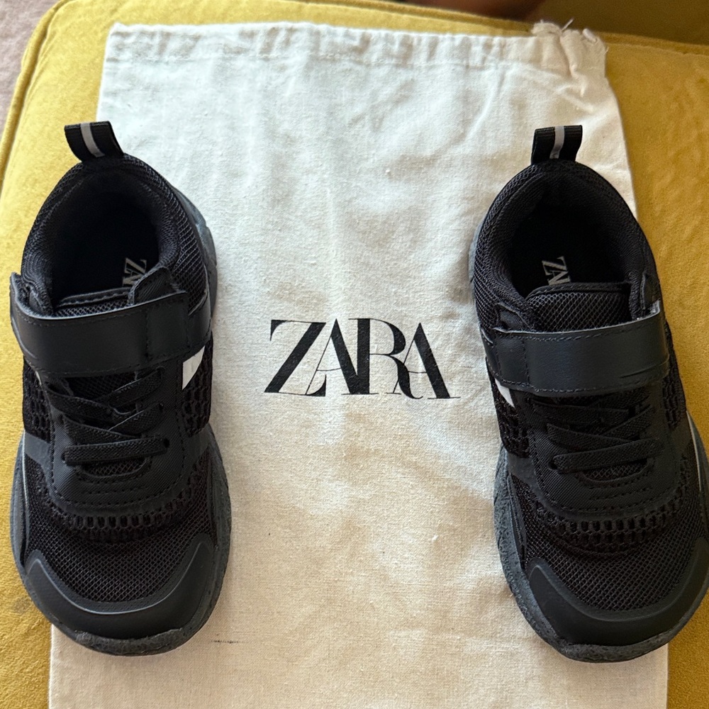 Zara Kids Black Mesh Sneakers